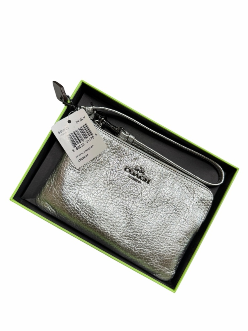 New Coach Silver Wristlet